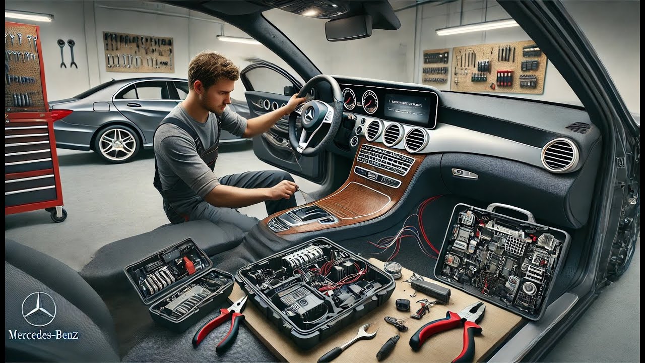 How to remove and install the center console on a MercedesBenz EClass