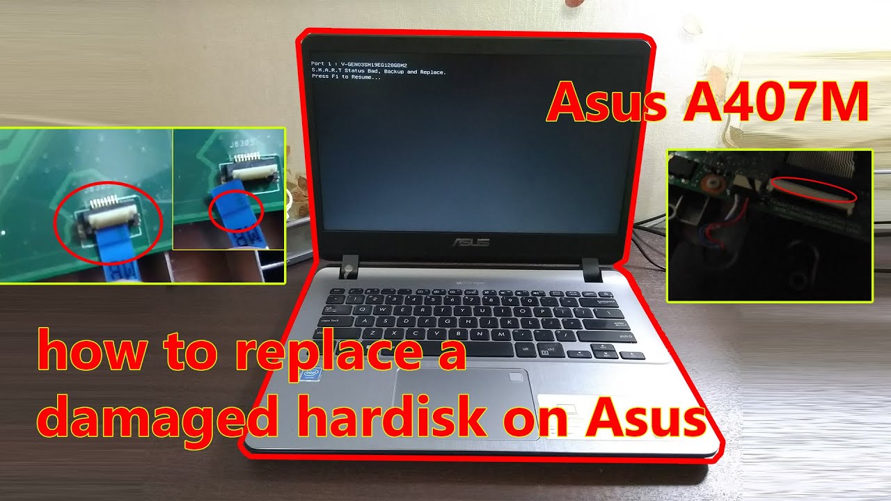 bagaimana cara mengganti hardisk laptop asus A407M type ssd 