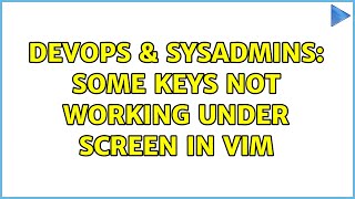 DevOps & SysAdmins: Some keys not working under screen in vim