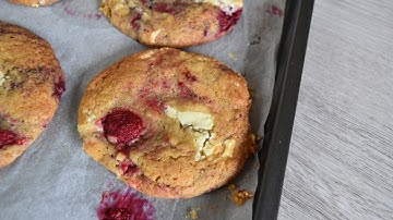 White Chocolate Raspberry Cookies Recipe | Easy Cookies with White Chocolate & Raspberry