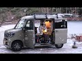 【ー10℃車中泊ひとり旅】暖房がなくても温かい。凍った湖でソロキャンプ|Car camping