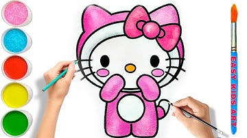 How To Draw Hello Kitty (New Lesson With Color)🐭|5 Hello kitty 😺 Drawing,Painting for Kids, Toddlers