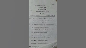 MDU (BCA 3rd sem) 2022 INTRODUCTION TO OPERATING SYSTEM question paper
