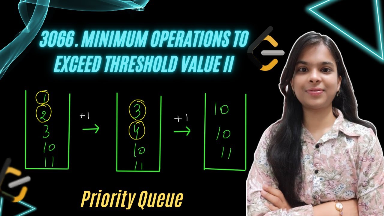 3066. Minimum Operations to Exceed Threshold Value II | Priority Queue ...