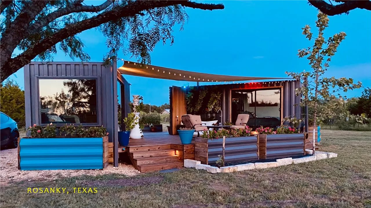 Double M digs Tiny Container Home Getaway in Rosanky, Texas YouTube