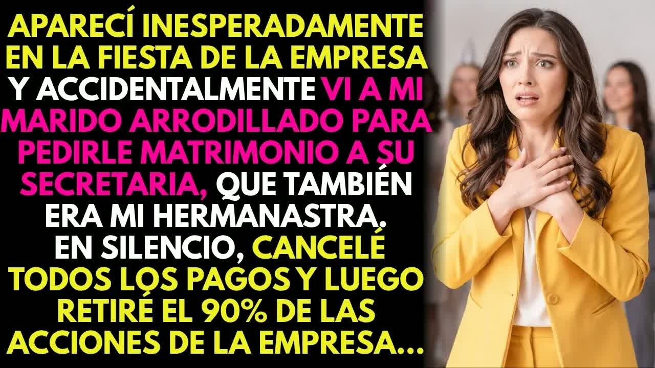 Me presenté en la fiesta de empresa que pagué 💸… y vi a mi marido proponerle a su secretaria 😱