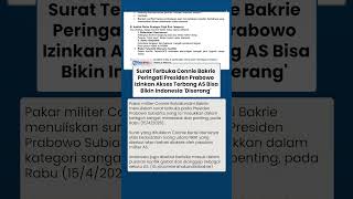 Surat Terbuka Connie Bakrie Peringati Ri 1 Soal Izin Akses Terbang As Ri Bisa Jadi Sasaran Serangan