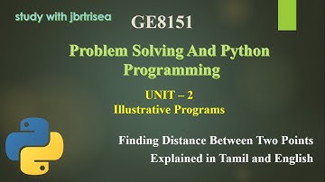 DISTANCE BETWEEN TWO POINTS IN PYTHON / Explained in Tamil
