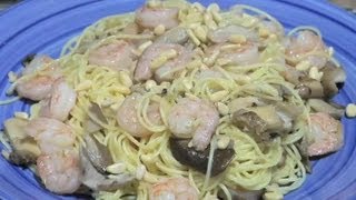 Shrimp Capellini In Lemon Er Sauce With Pine Nuts & Mushrooms Mushroom Recipes & More