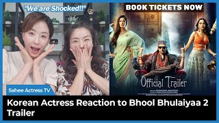 (Eng subs) Korean Actress Reacts to Bhool Bhulaiyaa 2 (Trailer) Kartik A, Kiara A, Tabu