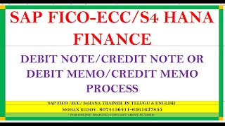 Debit or Credit  MEMO/NOTE process in SAP FICO/S4 HANA FINANCE