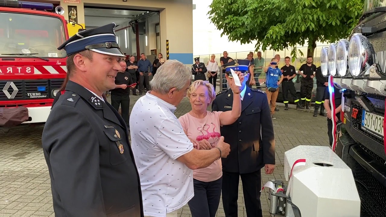 Powitanie nowego wozu strażackiego Scania P450XT OSP Przygodzice (10.07.2020)