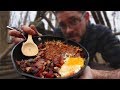 COOKING MY BEST CAMPFIRE BREAKFAST YET - Bacon Egg & Onion Hash Brown (Bushcraft Cooking)