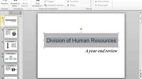 PowerPoint 2010 Apply a Standard Animation Effect to Text or an Object