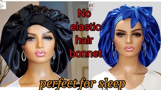 How to make adjustable satin hair bonnet without elastic/ very easy.