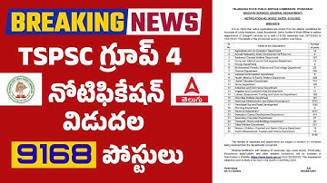 TSPSC Group 4 Notification 2022 | 9168 Vacancies | TSPSC Exam Date, Latest News, Syllabus in Telugu