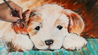 painting puppy acrylic paint