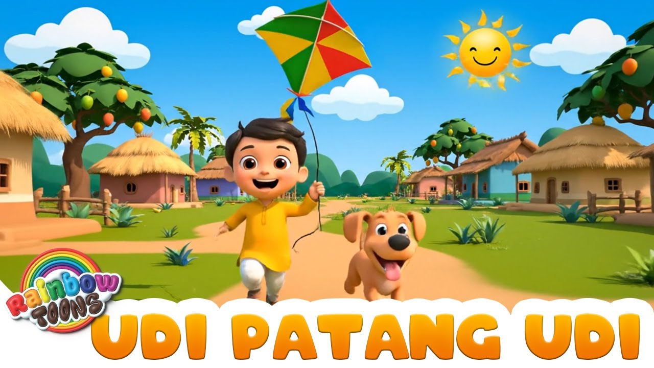 Udi Patang Udi | Hindi Poem for Kids | Rainbow Toons | Hindi Nursery Rhymes | Bachpan Ki Story