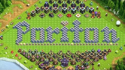 clahs of clan showcase base by the name PORITON// coc base art