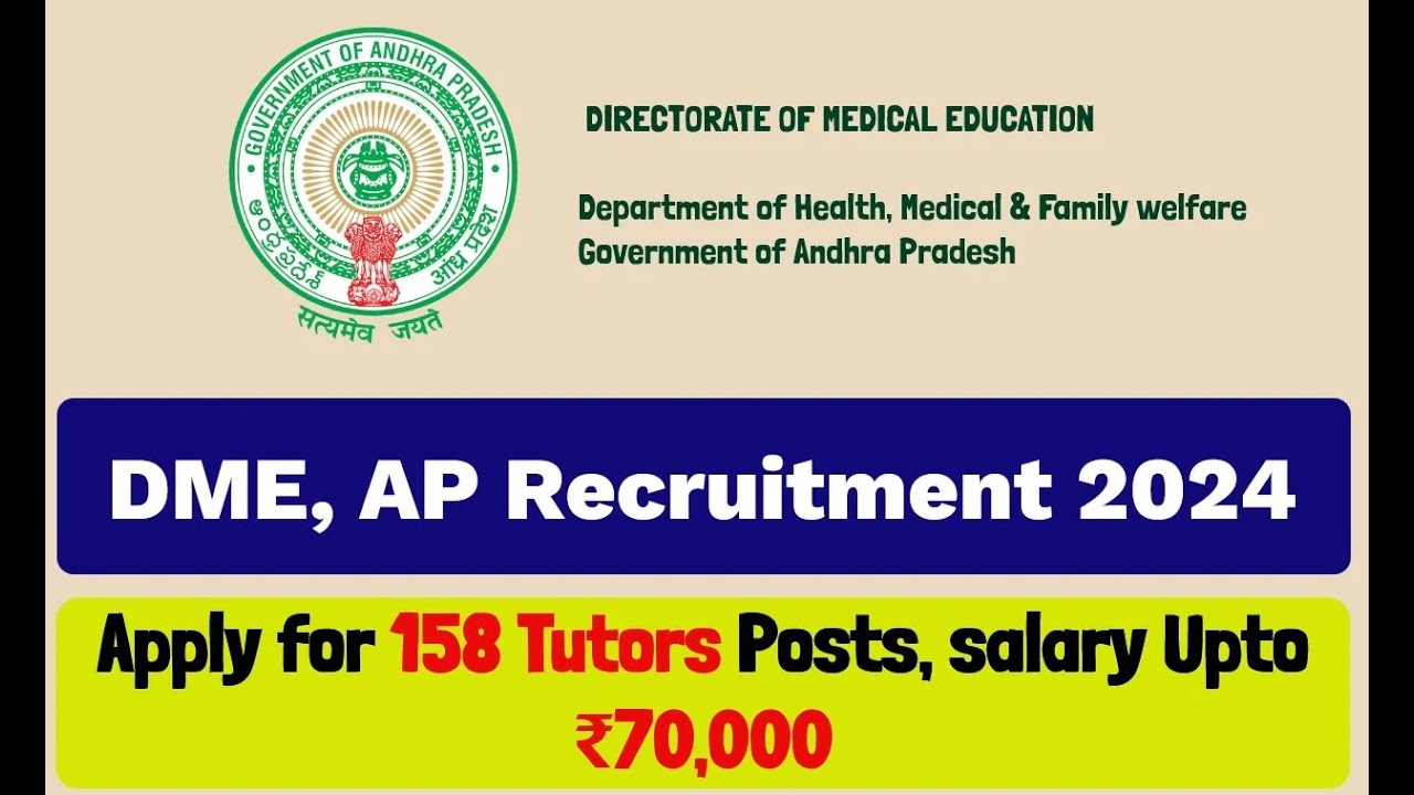 DME AP Recruitment 2024 - Tutor@jobsonetamil