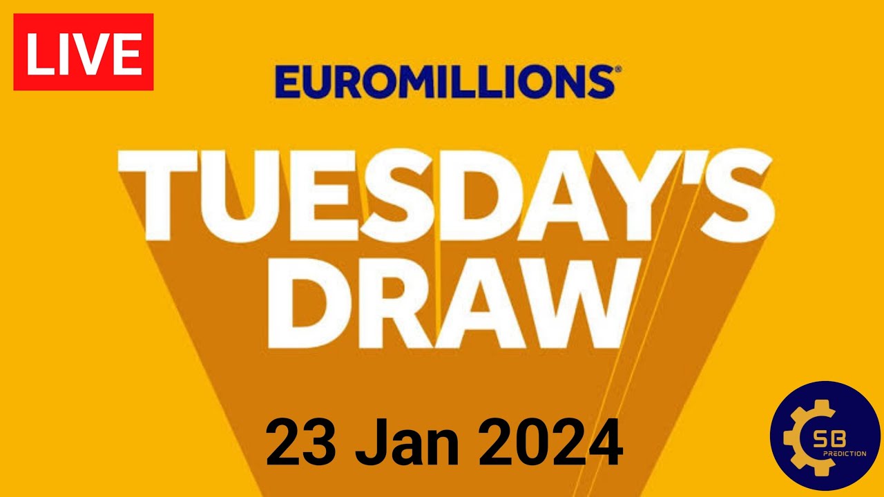 The National lottery Euromillions Draw Live Results Tuesday 23 January
