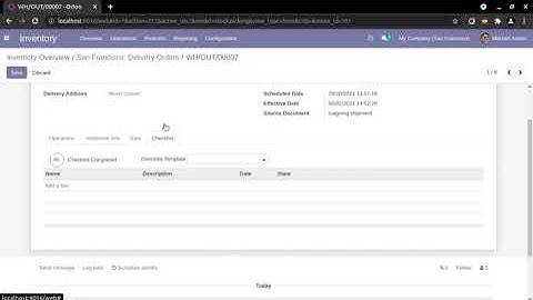 Stock Custom Checklist Template Odoo