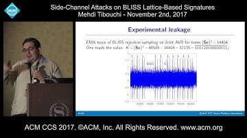 ACM CCS 2017 - Side-Channel Attackson BLISS Lattice-Based Signatures - Mehdi Tibouchi