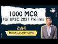 1000 best mcqs for upsc cse 2021 prelims exam set 1 by dr gaurav garg upsc ias upsc2021