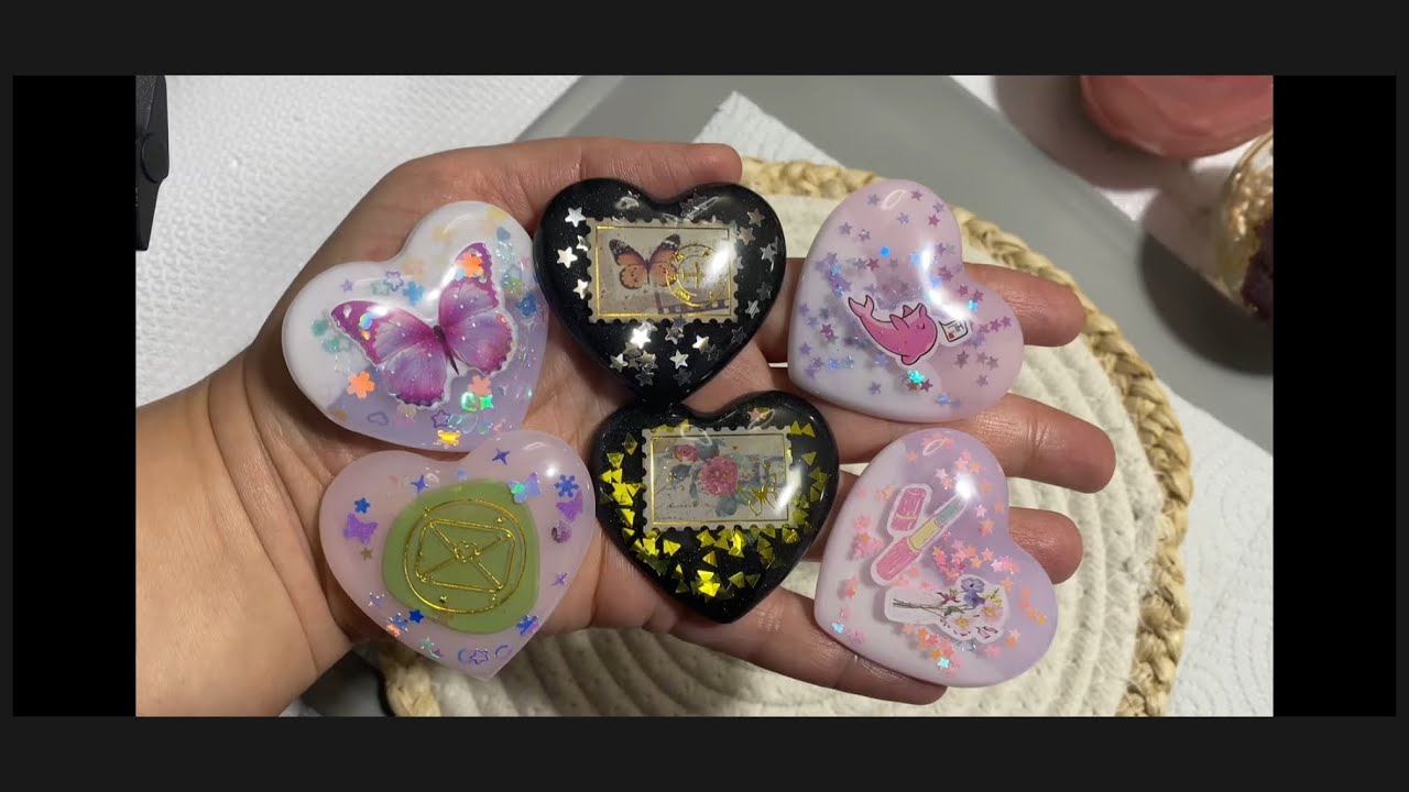 Sparkly Heart Resin Charms Tutorial