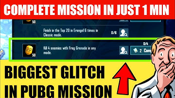 Kill 4 Enemies With Frag Grenade In Any Mode Just In 1 Min Trick| Glitch In Week 7 Mission Pubg