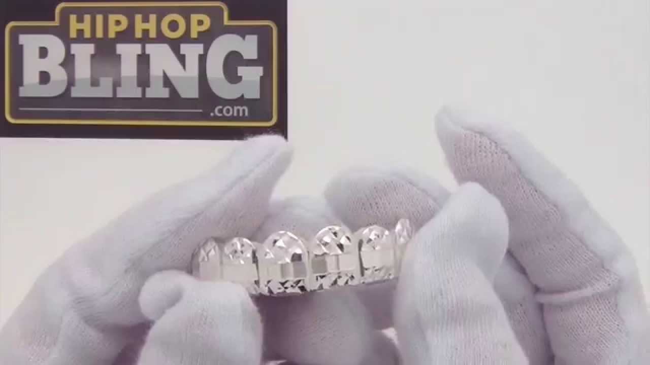 Diamond Cut Real .925 Silver Grillz | Hip Hop Grillz - YouTube