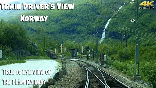 4K CAB VIEW: True to eye view of the Flåm Railway (Myrdal  Flåm)