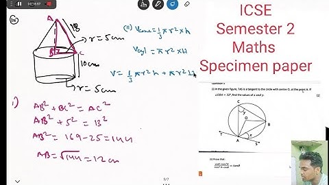 icse semester 2 Maths specimen paper solution || icse class 10 maths specimen paper solution ||