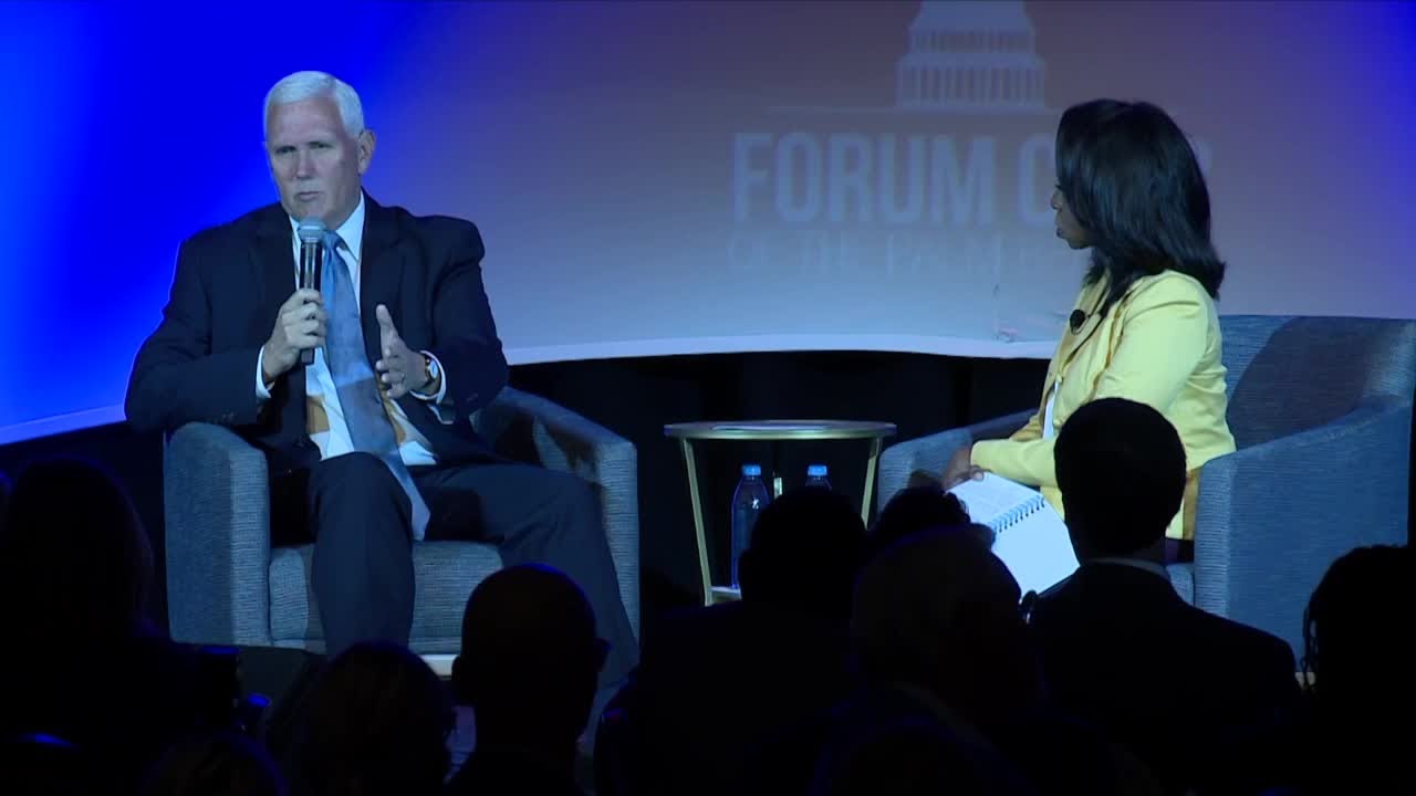 Former Vice President Mike Pence talks tariffs, Trump during West Palm Beach visit