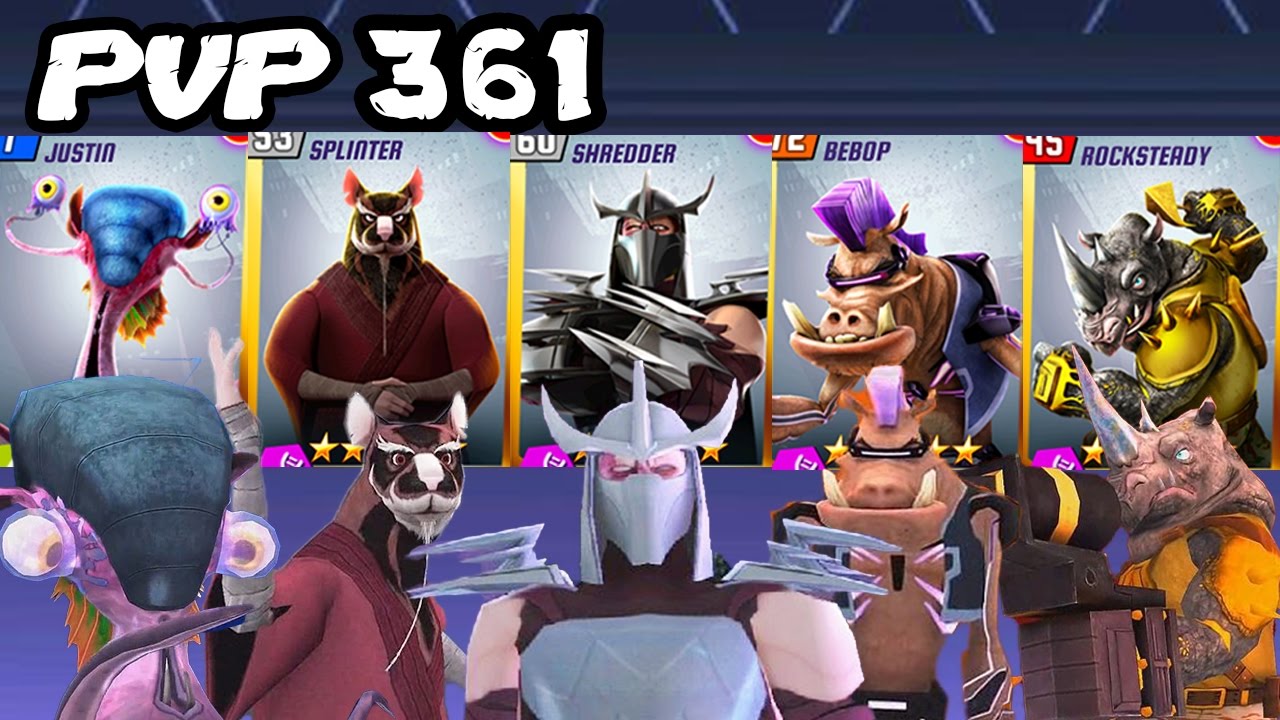 TMNT Legends PVP 361 (Shredder, Splinter, Rocksteady, Bebop, Justin) ios game controller