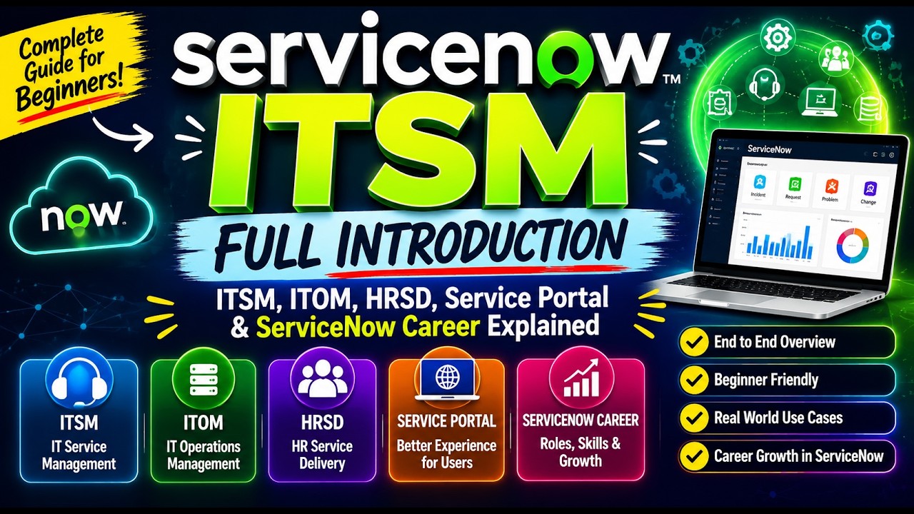 ServiceNow ITSM Full Introduction 🔥 | ITSM, ITOM, HRSD, Service Portal ...