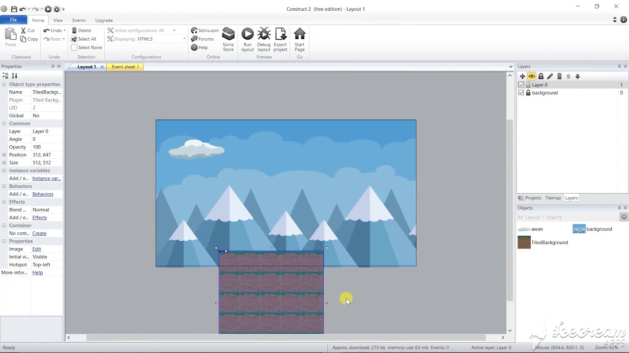 Tutorial Pembuatan Game Sederhana Menggunakan Construct 2 - YouTube