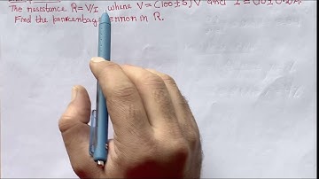 The resistance R = V/I where V = ( 100 +- 5)V and I = (10 +- 0.2 )A. Find the percentage error in R