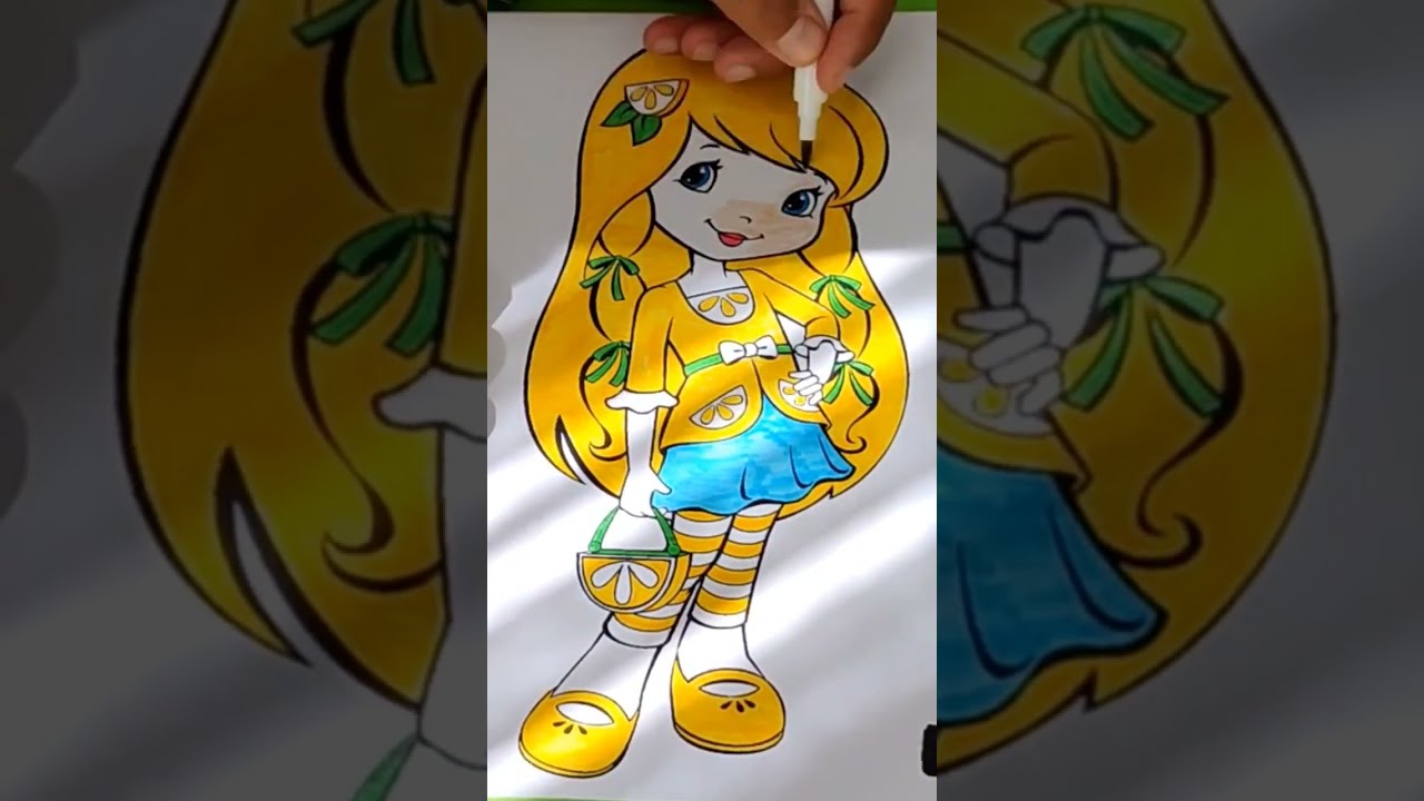 Strawberry Shortcake Lemon Meringue #shorts #renkliboyamalar #lemonmeringue #çizgifilm #boyama