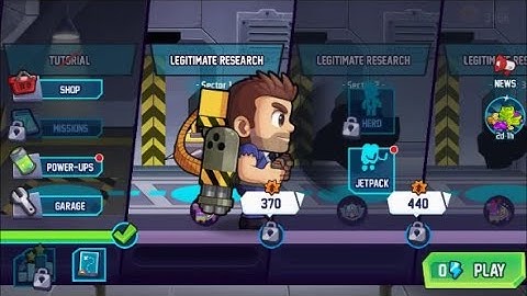 Live Play -Jetpack Joyride 2 : Bullet Rush- All Levels with Missions and powered Up Weapons