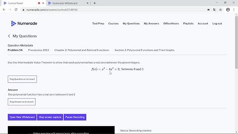 Use the Intermediate Value Theorem to show that each polynomial has a real zero between the given i…