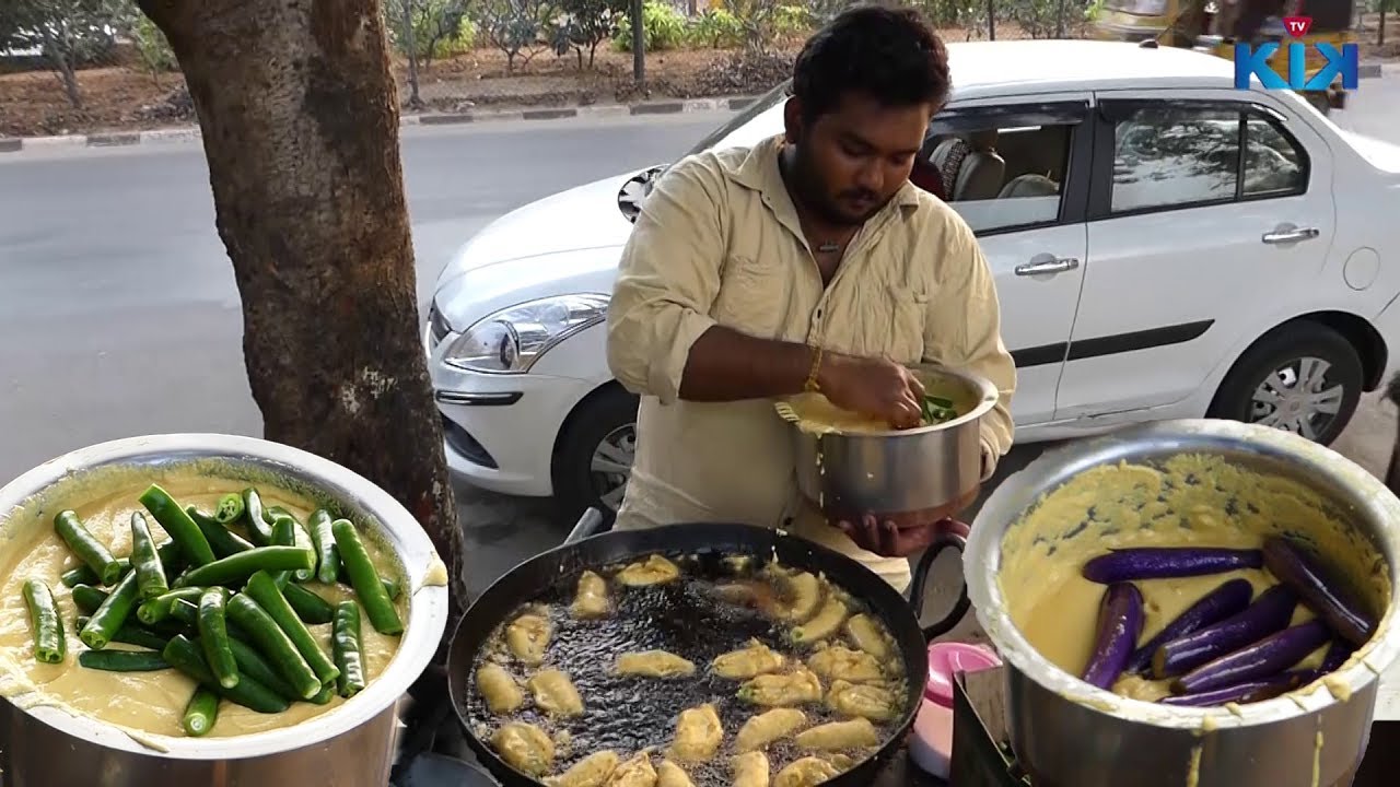 #yummy! Mirchi Bajji & brinjal bajji recipes | ميرشي بازجي & برنجال باجي | Kiktv | Street Food | KikTV Network