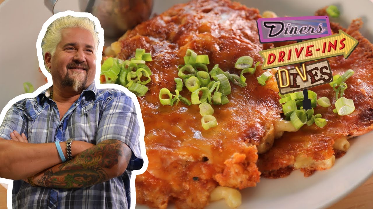 Mac and Cheese PANCAKES | Diners, Drive-ins and Dives with Guy Fieri | Food Network
