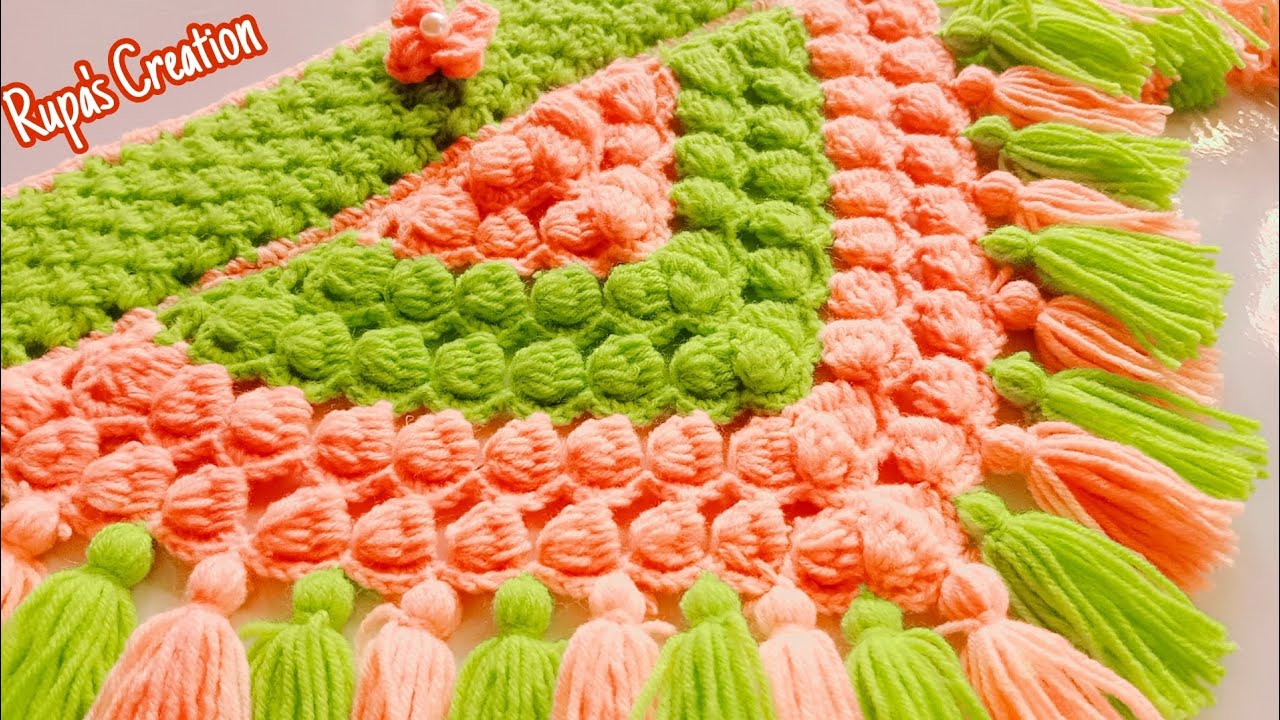 вау 😲 красивый последний дизайн торана, связанный крючком, ворота парда jhalar шерстяной торан #2...