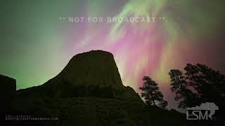 05-11-2024 Devils Tower, WY - Aurora Overhead from Extreme Class Geomagnetic Storm