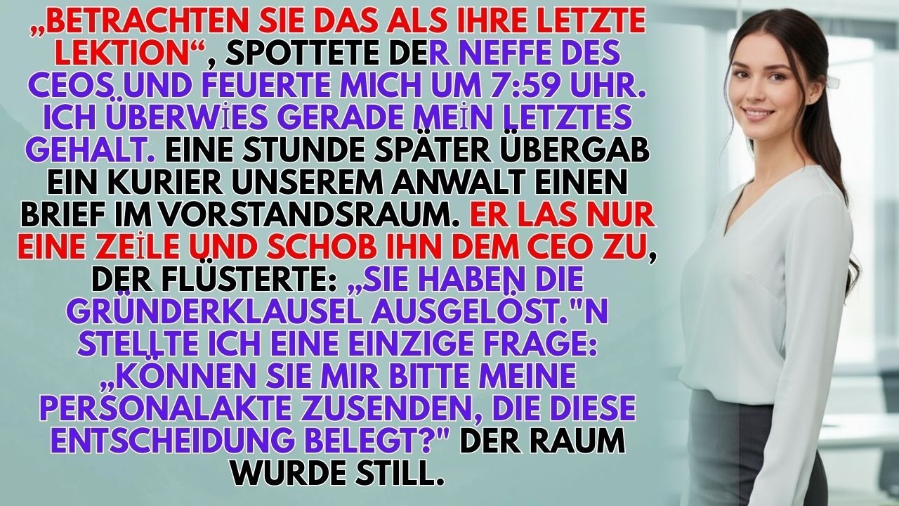 Er Kündigte Mich Um 7:59 Uhr. Um 9 Uhr Aktivierte Ich Die Gründerklausel. ♟️ | #UnternehmensSchach