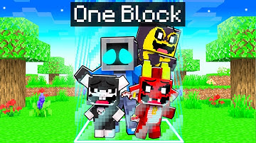 Locked on ONE BLOCK with NIGHTMARE CRITTERS in Minecraft!