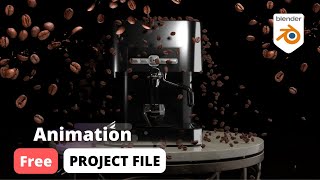 Coffee Machine Beans Animation Free Project file | Blender
