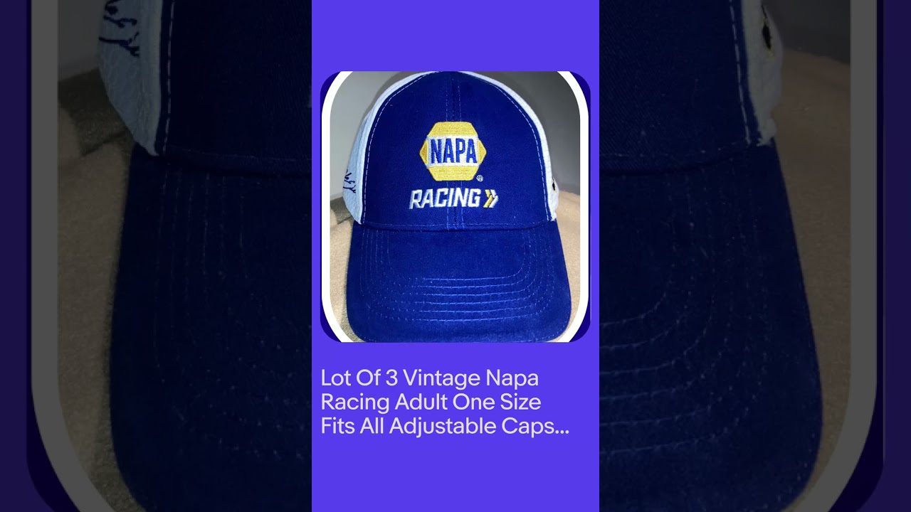 Lot Of 3 Vintage Napa Racing Adult One Size Fits All Adjustable Caps NWOT