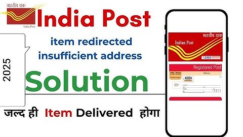 item re directed insufficient address solution 2025 #speedpost #indiapost #trending